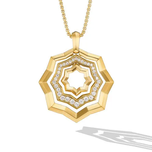 Stax Zig Zag Pendant Necklace in 18K Yellow Gold with Diamonds