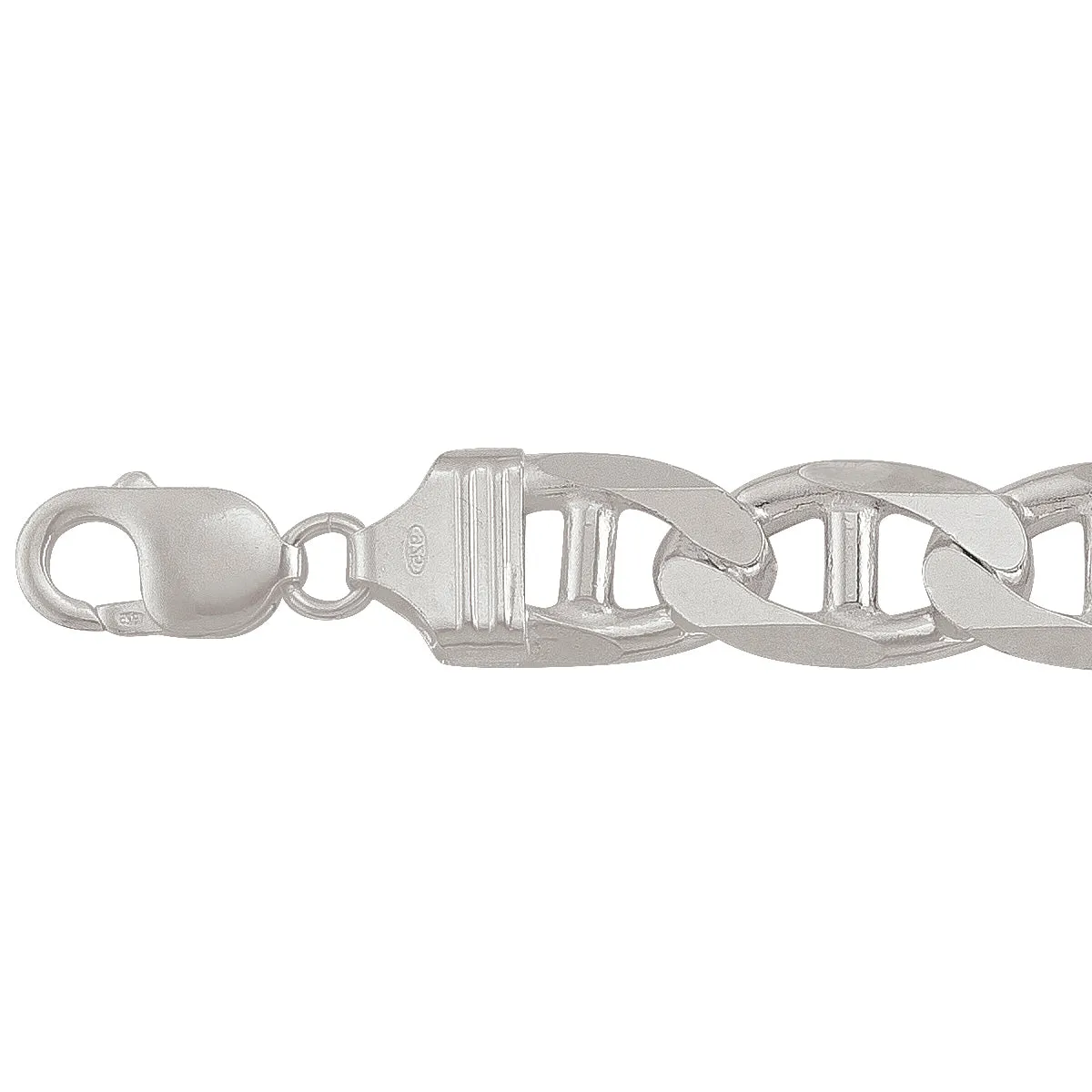 Sterling Silver (10mm) Marine Anchor Link Chain (20" - 26")