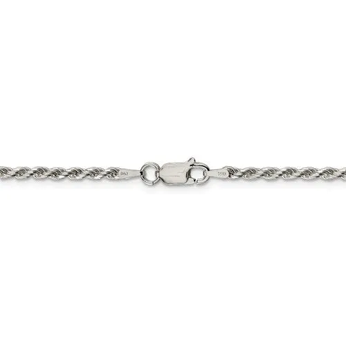 Sterling Silver (2.3mm) Diamond Cut Rope Chains