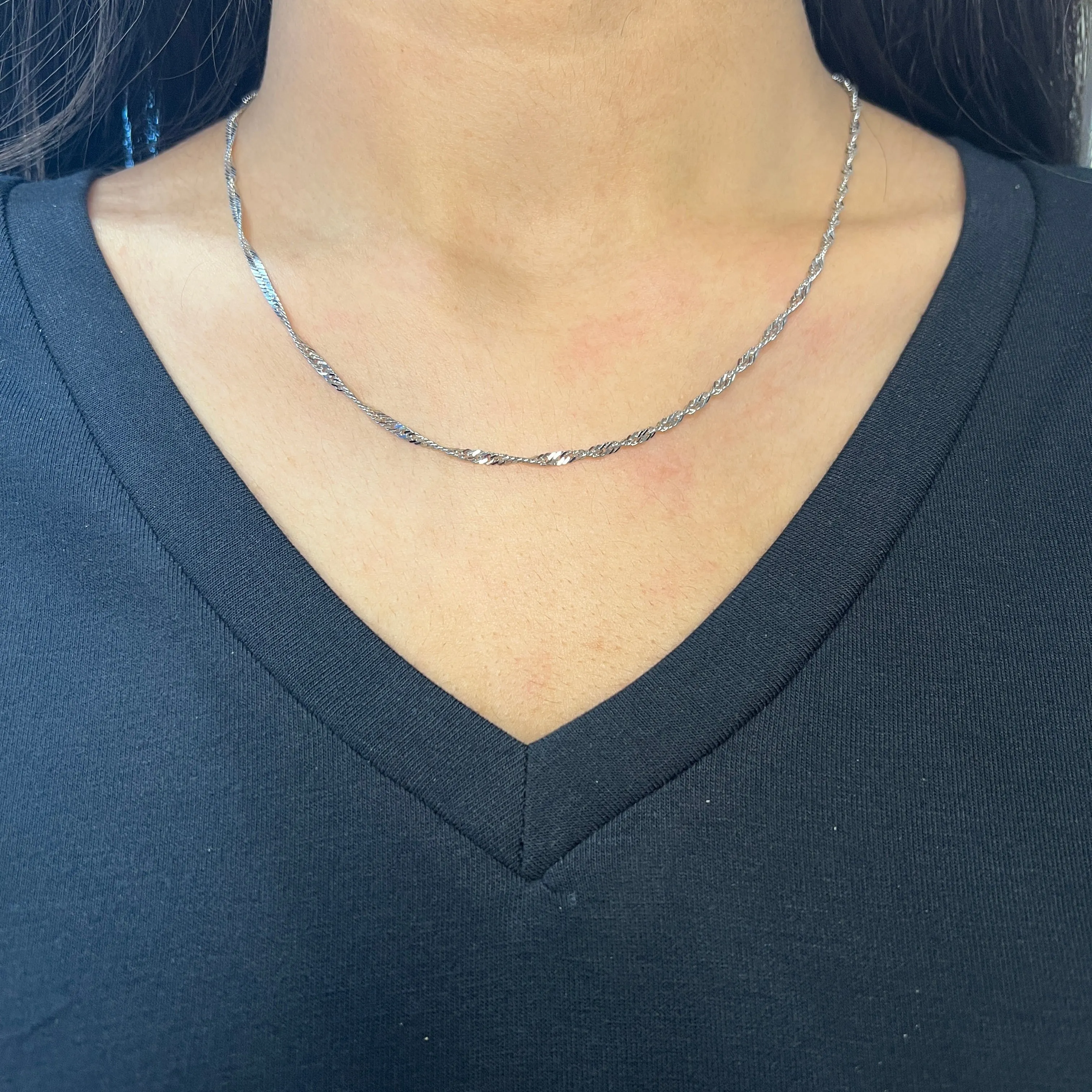 Sterling Silver (2.3mm) Singapore Chains (16" - 30")