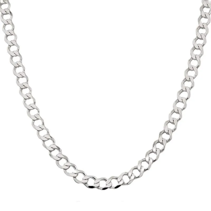 Sterling Silver 24" 7.5mm Italian Men's Curb Link Chain