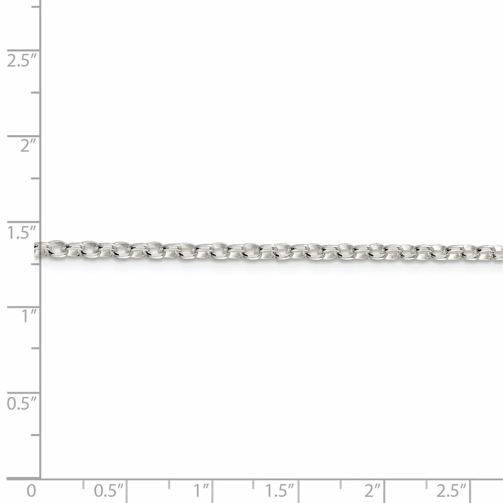 Sterling Silver 2.75mm Oval Fancy Rolo Chain