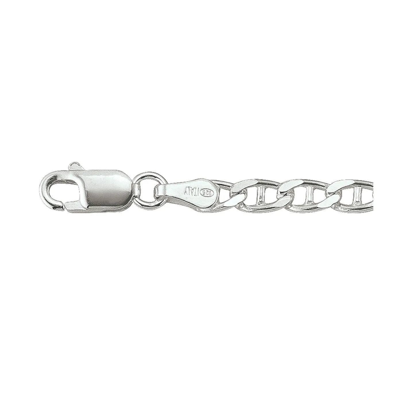 Sterling Silver (3.3mm) Marine Anchor Link Chain (18" - 24")