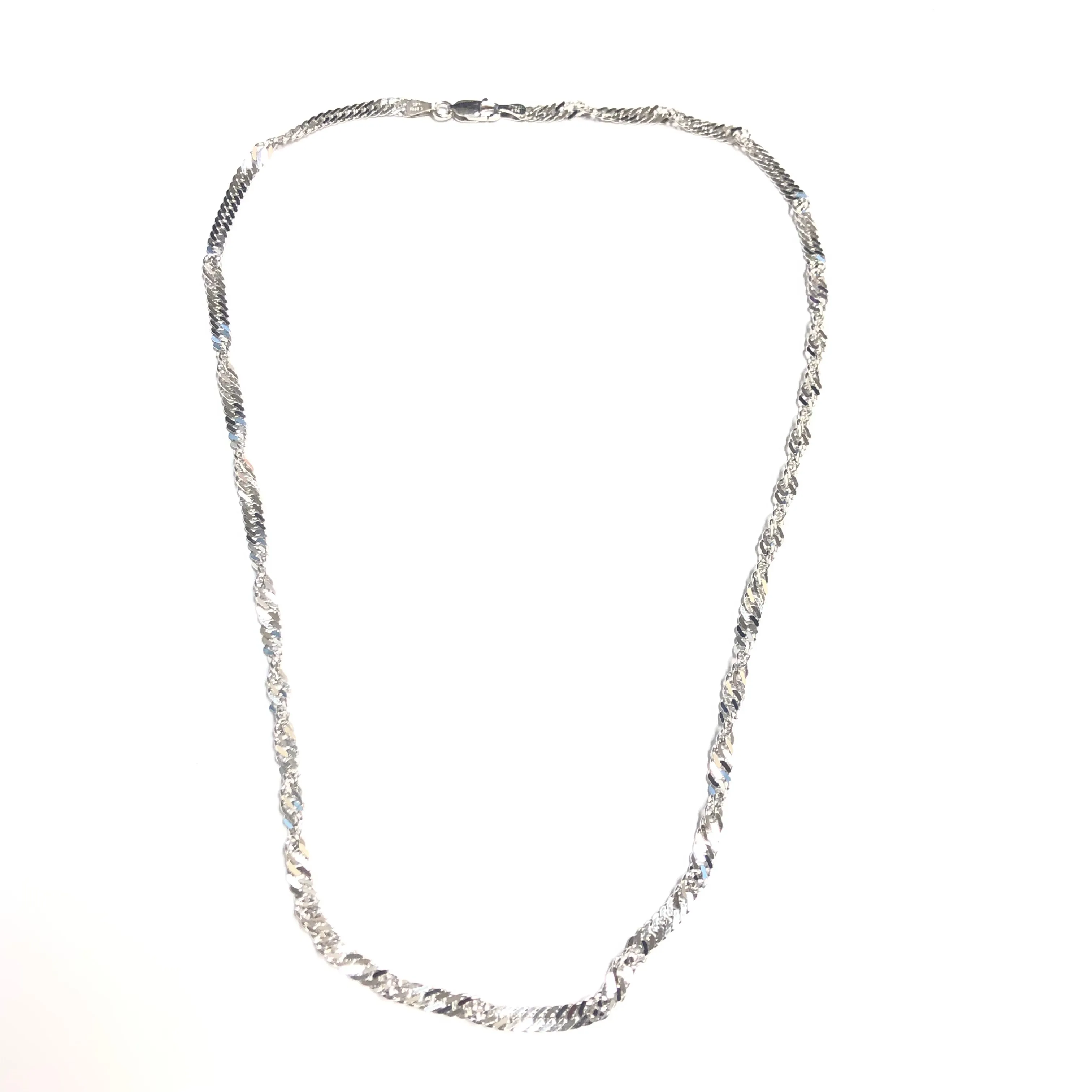 Sterling Silver (3.7mm) Singapore Chains (16in - 30in)