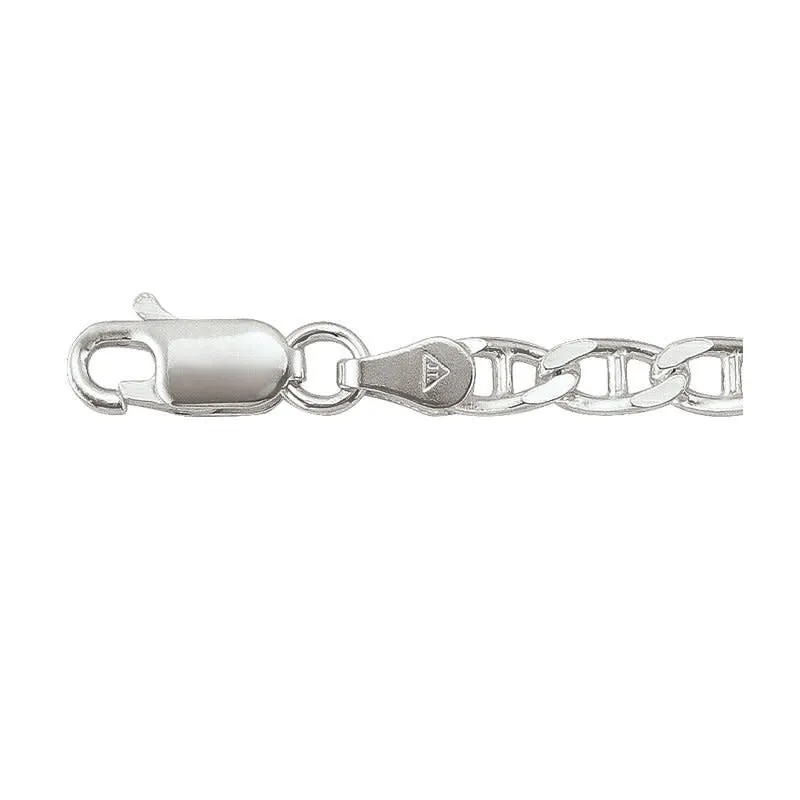 Sterling Silver (3.9mm) Marine Anchor Link Chain (18" - 24")
