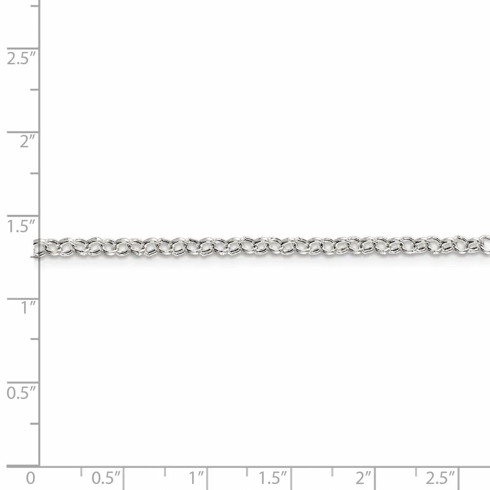 Sterling Silver 3mm Semi-solid Rolo Chain