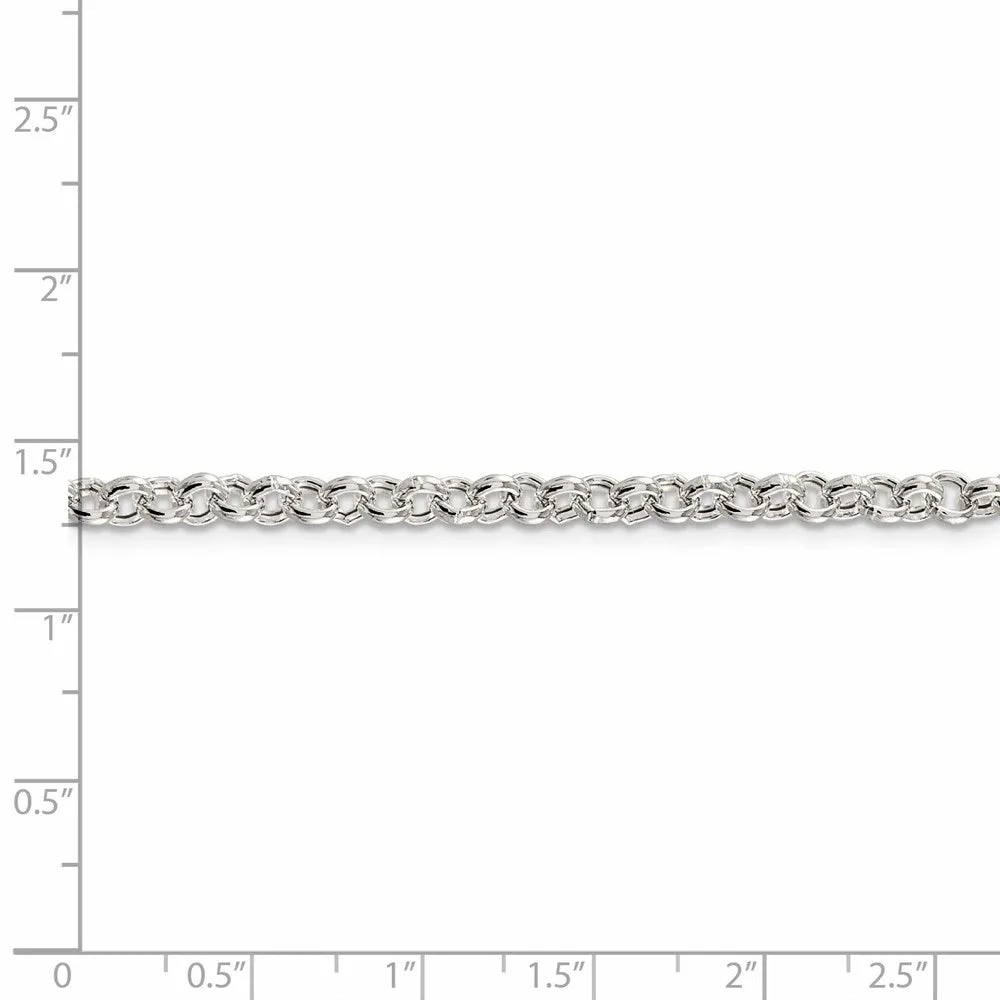 Sterling Silver 4.25mm Semi-solid Rolo Chain