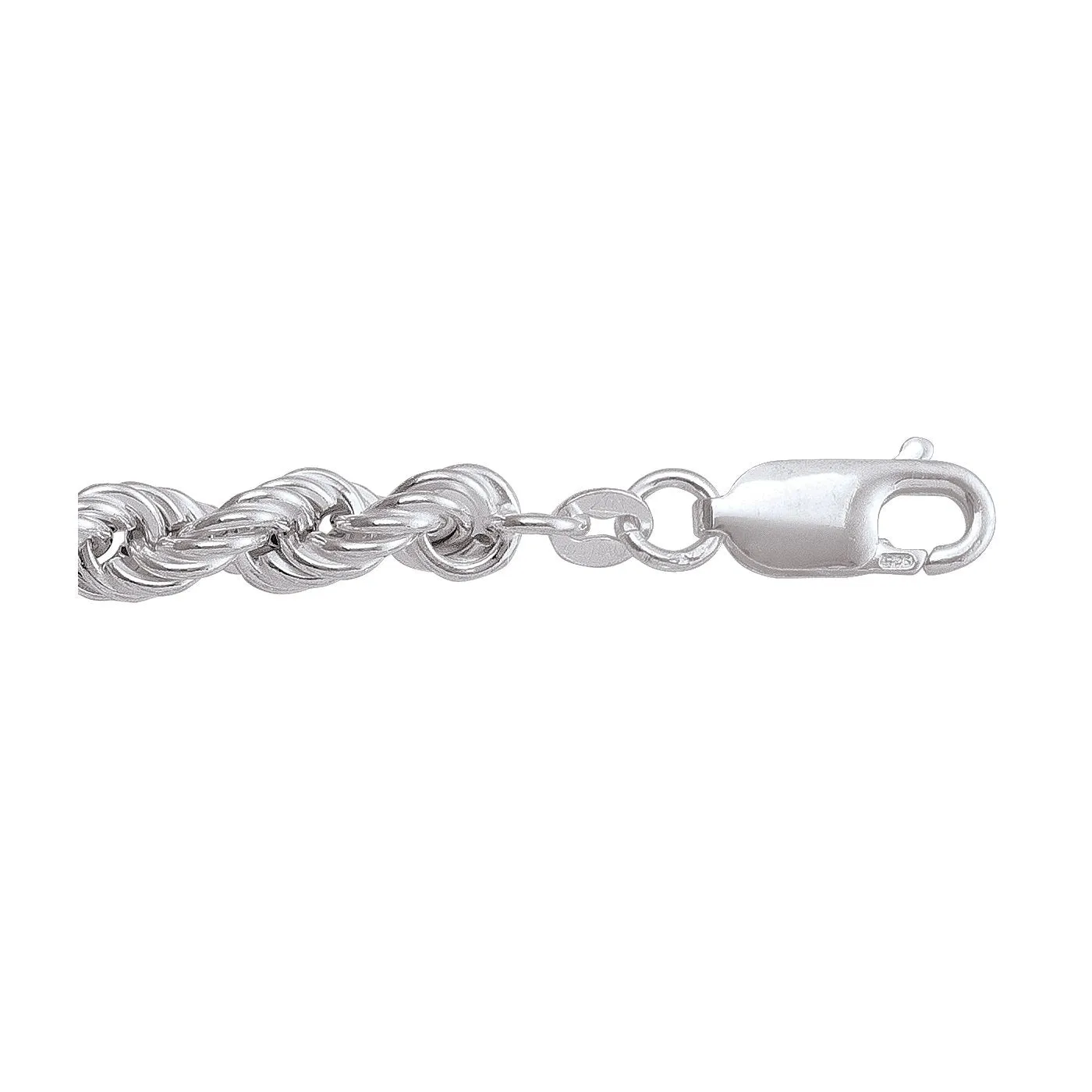 Sterling Silver (5.5mm) Hollow Rope Chain (20" - 26")