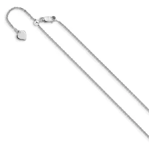 Sterling Silver Adjustable 1.3mm Rolo Chain