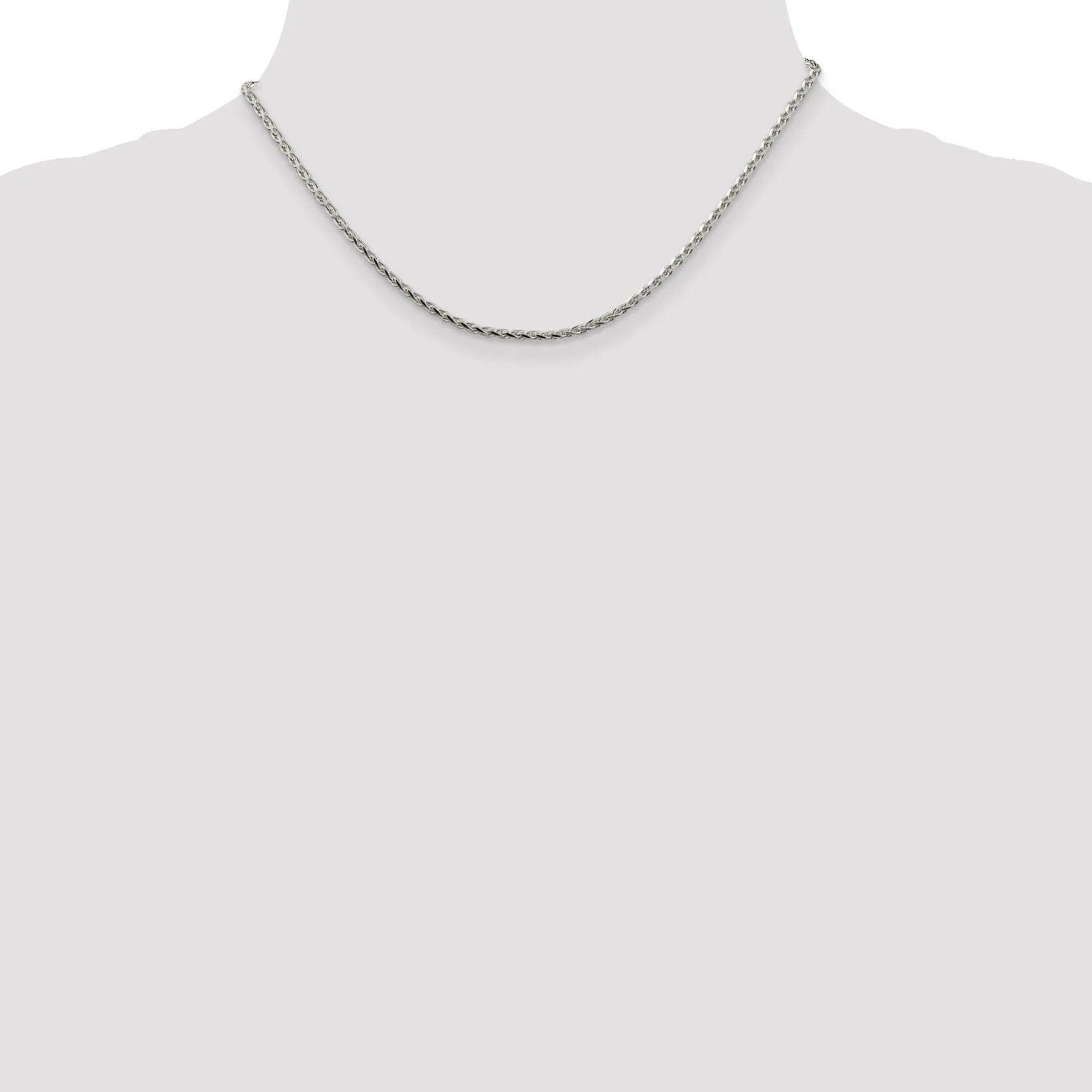 Sterling Silver D.C 2.15-mm Round Spiga Chain