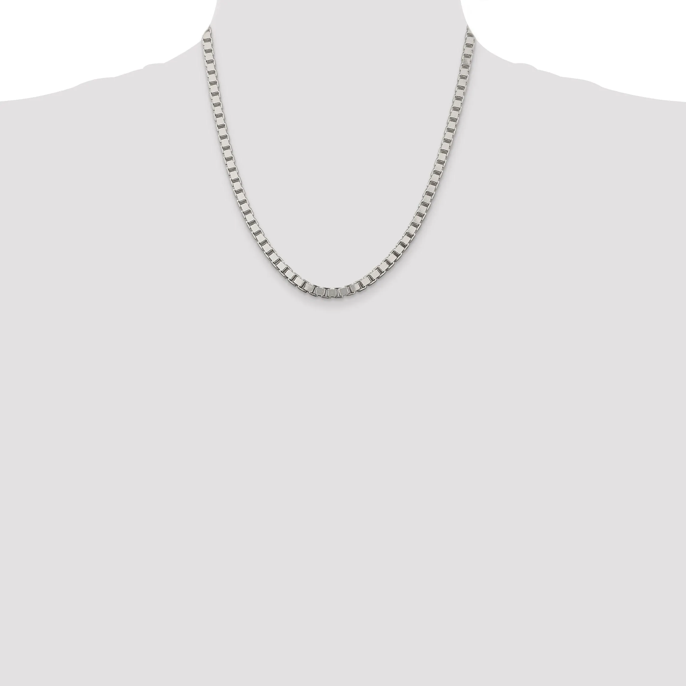 Sterling Silver Polish 4.50-mm Solid Box Chain