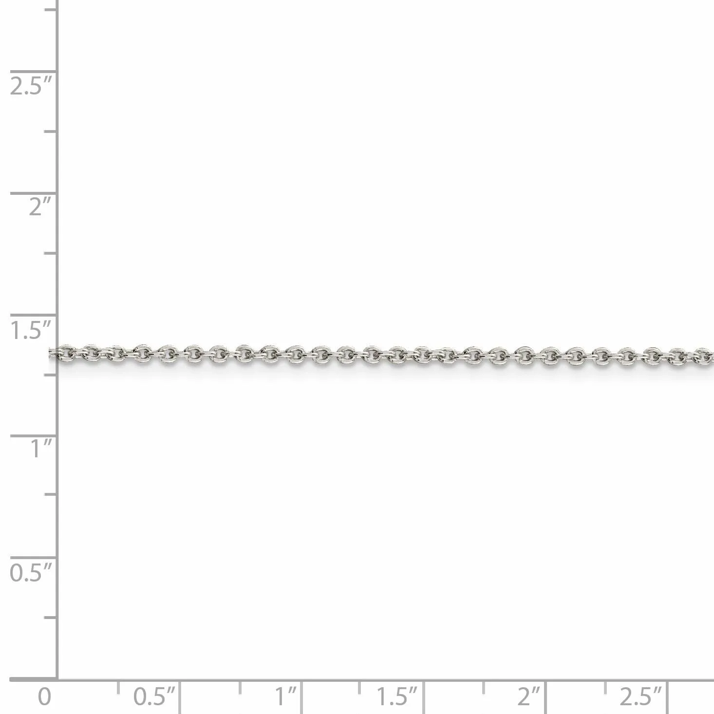Sterling Silver Polished 1.95-mm Cable Chain