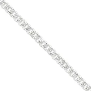 Sterling Silver Solid Pave Link Curb Chain 7.5 MM Wide