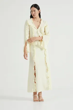 STROKE FRILL MAXI SKIRT | LIMONCELLO