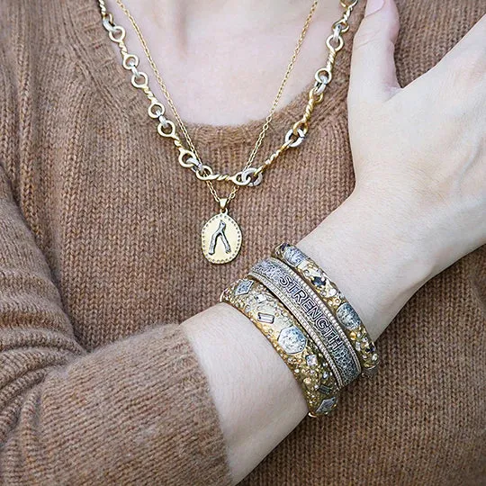Tat2 Designs Gold Twisted Ring Necklace
