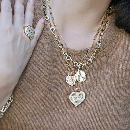 Tat2 Designs Gold Twisted Ring Necklace