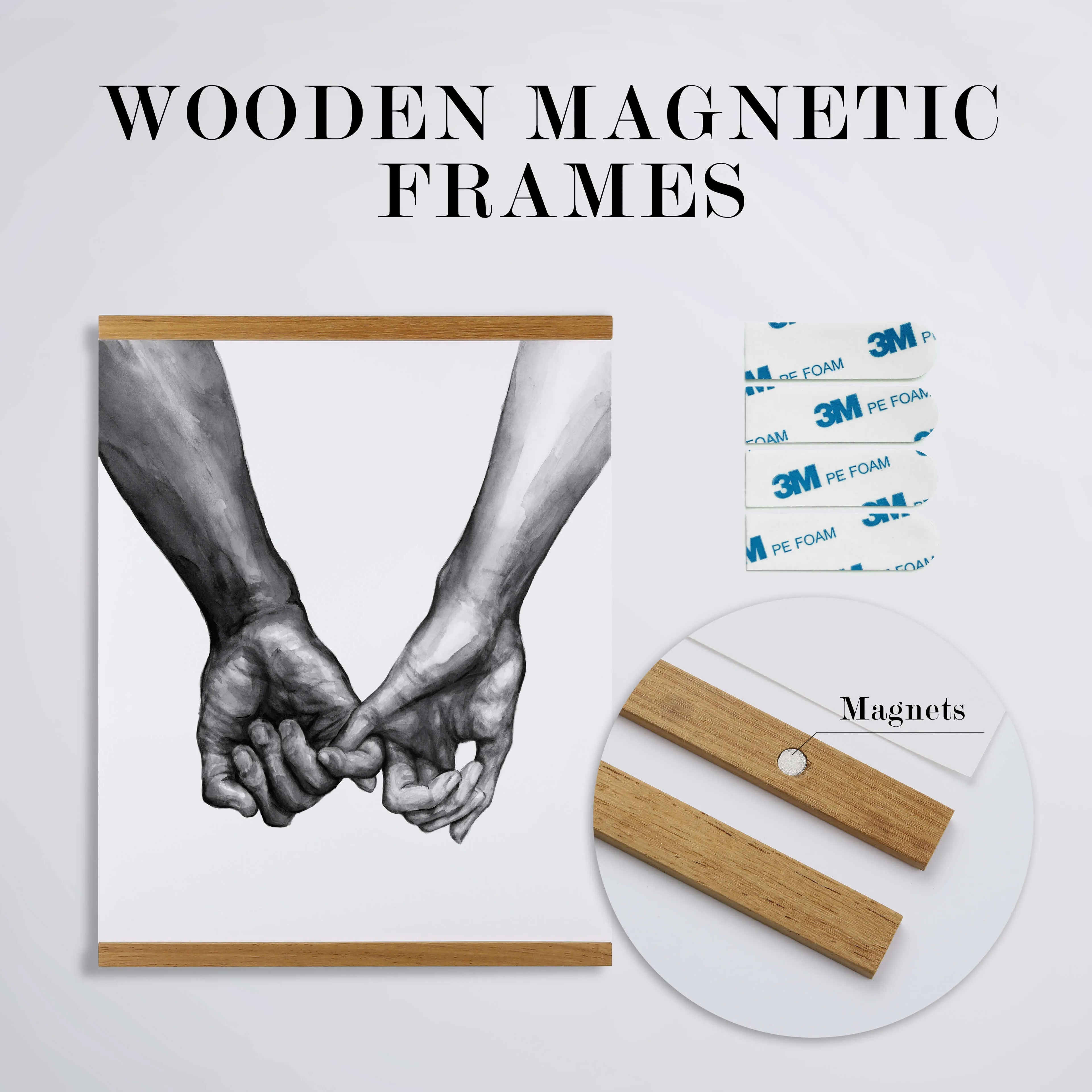 Teak Wood Magnetic Frame