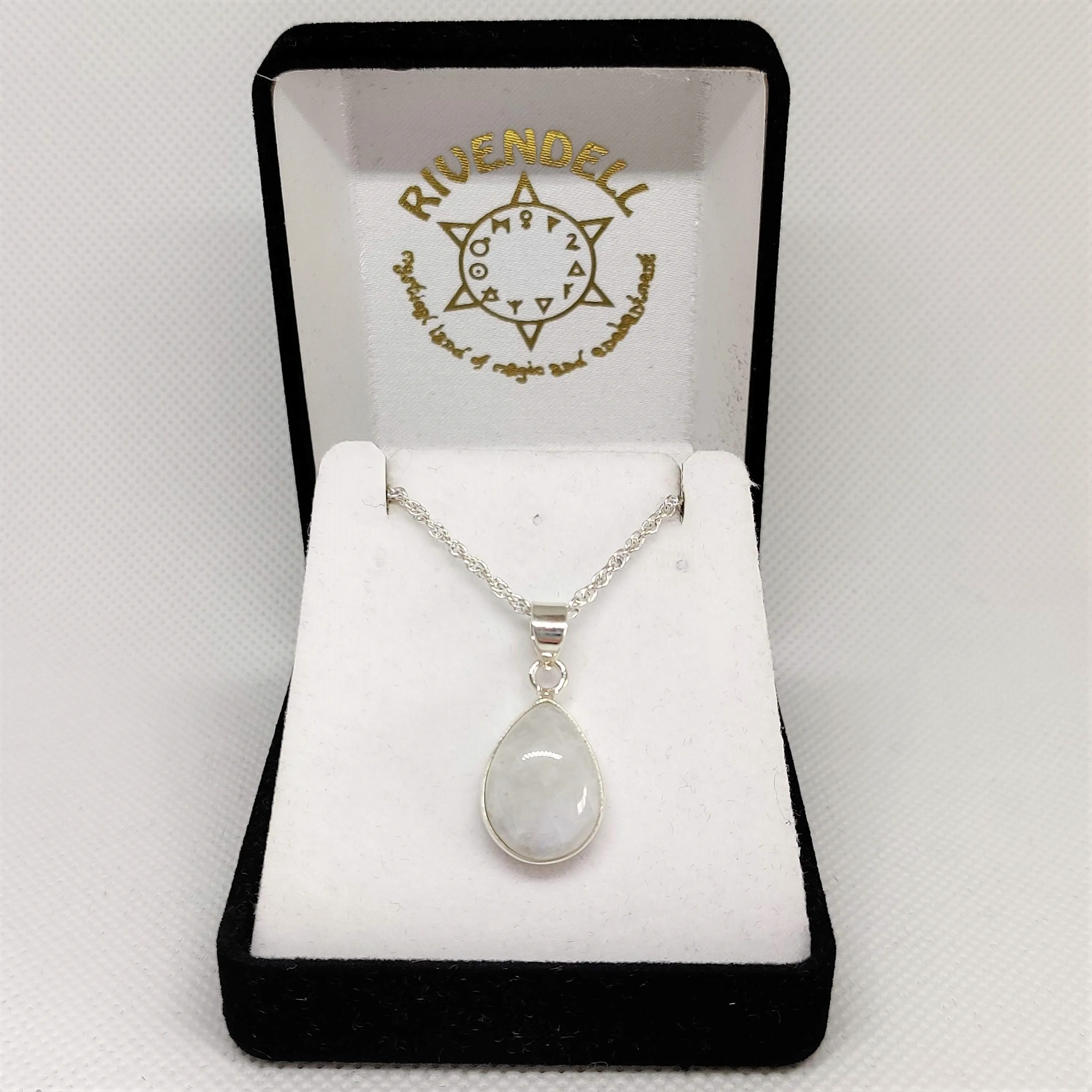 Teardrop Moonstone 925 Sterling Silver Pendant