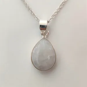 Teardrop Moonstone 925 Sterling Silver Pendant
