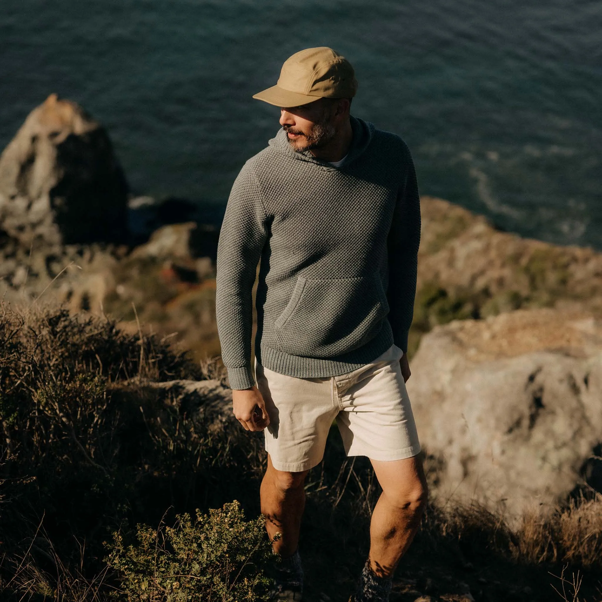 The Apres Short in Organic Aged Stone Foundation Twill