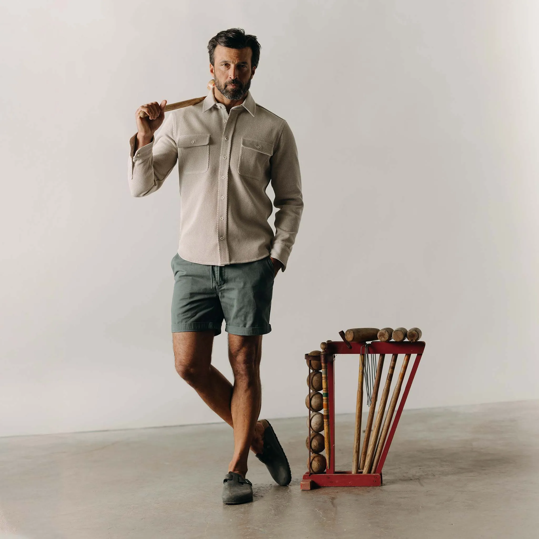 The Apres Short in Organic Deep Sea Foundation Twill