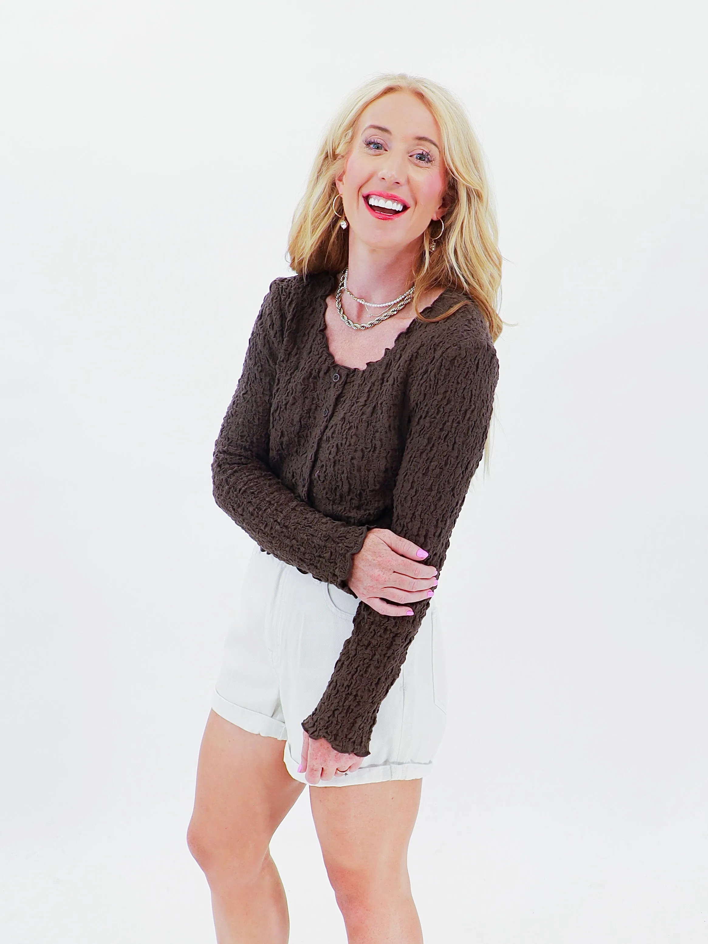 The Clair Top In Brown