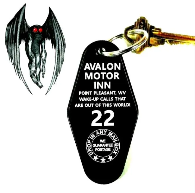 The Mothman Prophecies movie AVALON MOTOR INN PROP KEYTAG Point Pleasant monsterTHE MOTHMAN PROPHECIES movie AVALON MOTOR INN PROP KEYTAG Point Pleasant monster