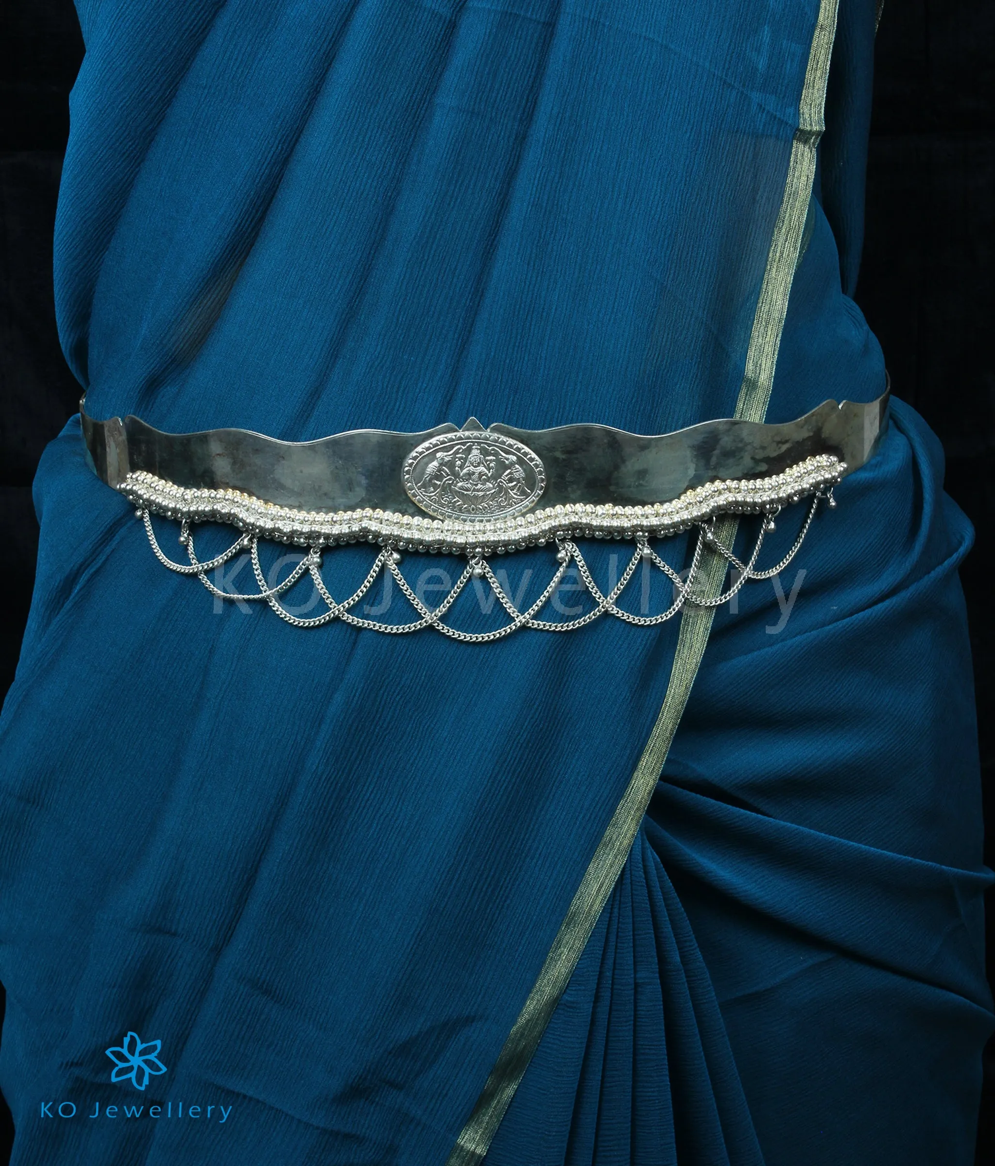 The Shreeja Silver Oddiyanam Waist belt (Plain)