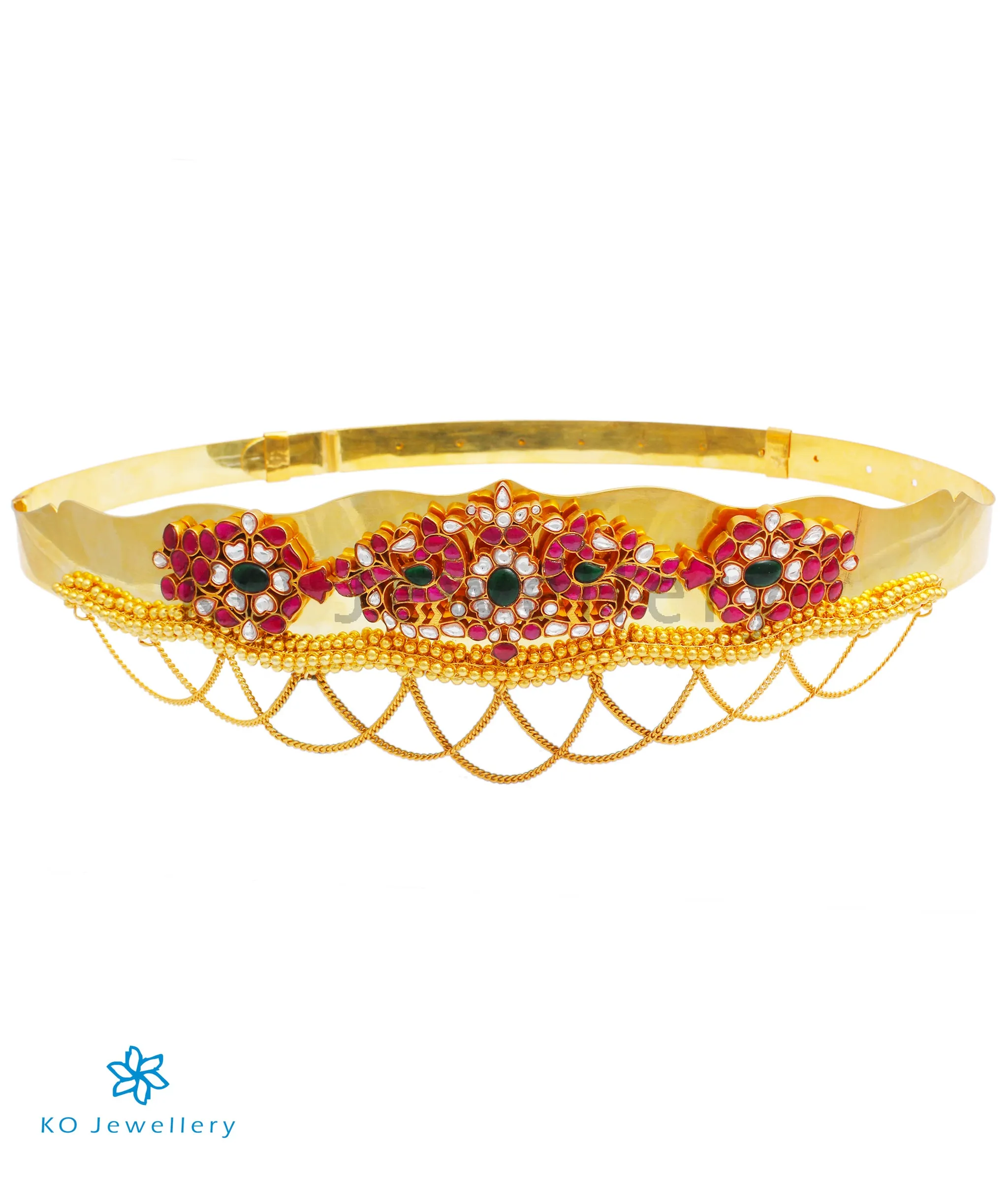 The Svarna Silver Jadau Oddiyanam Waist belt
