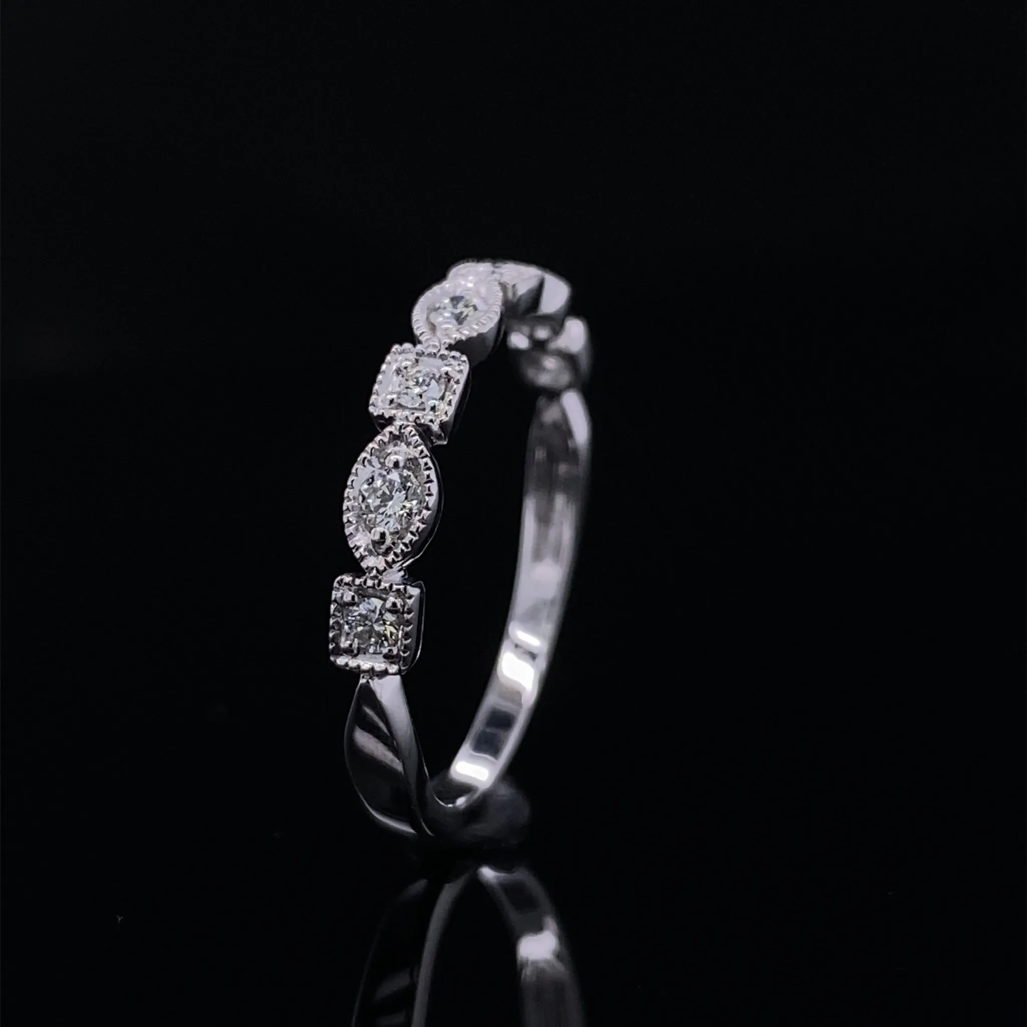 Timeless Allure Vintage Style Stacking Diamond Band