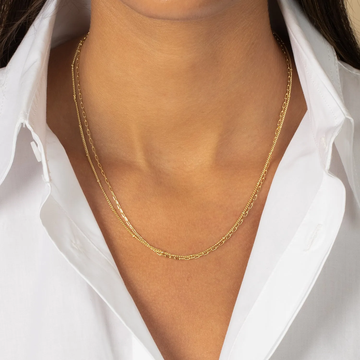 Two In One Double Baby Chain Necklace