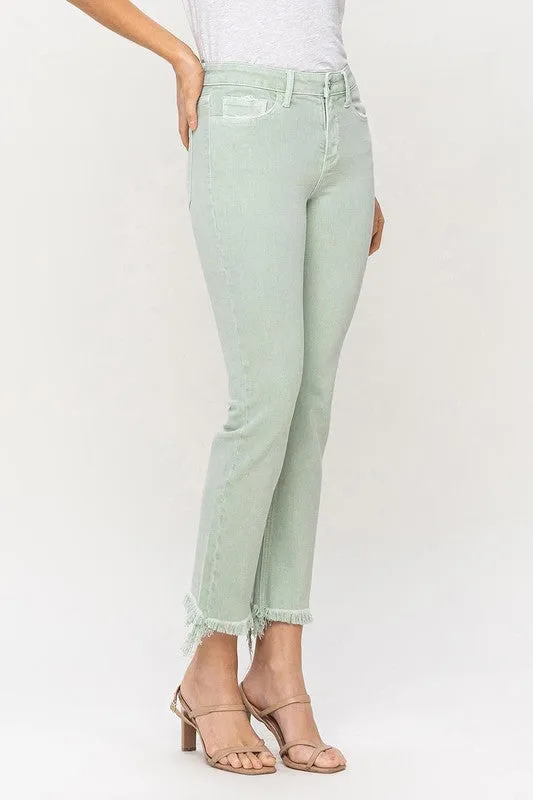 VERVET by Flying Monkey Mid Rise Crop Straight Jeans