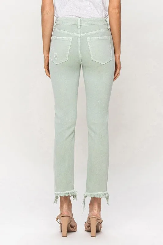 VERVET by Flying Monkey Mid Rise Crop Straight Jeans