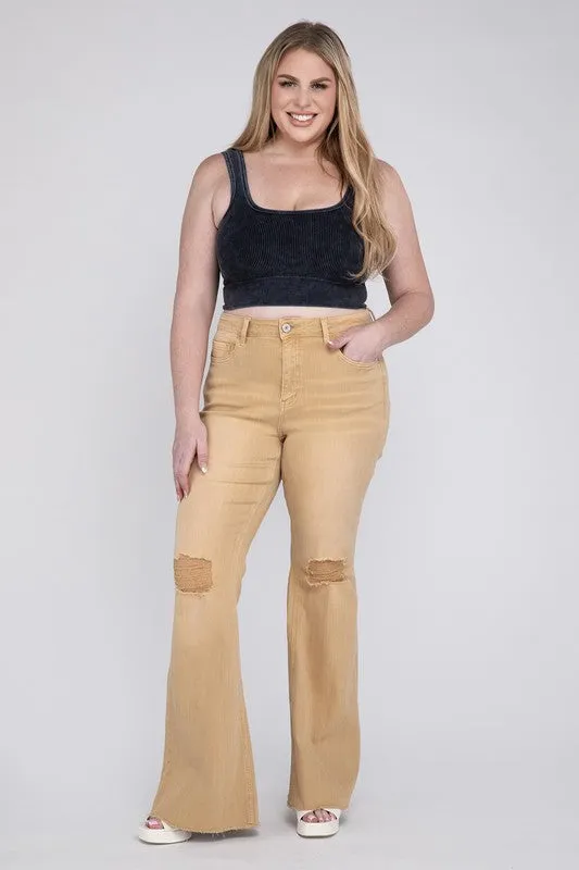 VERVET by Flying Monkey Plus Size High Rise Flare Jeans