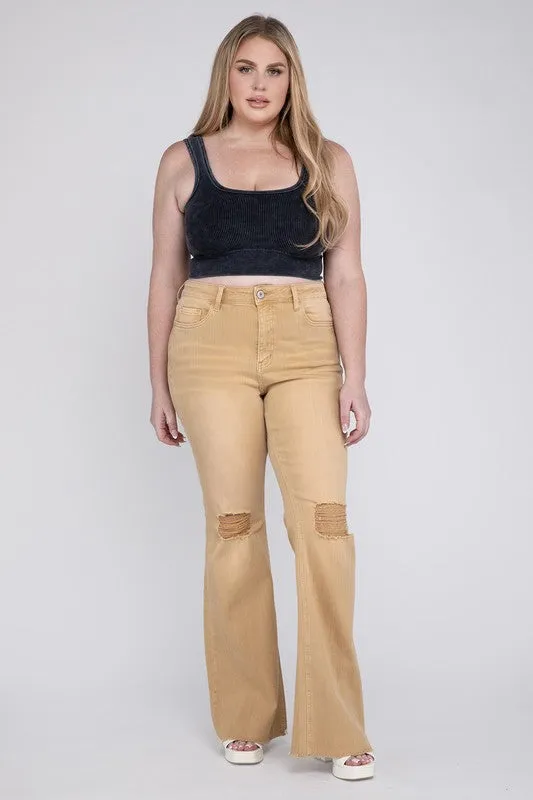 VERVET by Flying Monkey Plus Size High Rise Flare Jeans