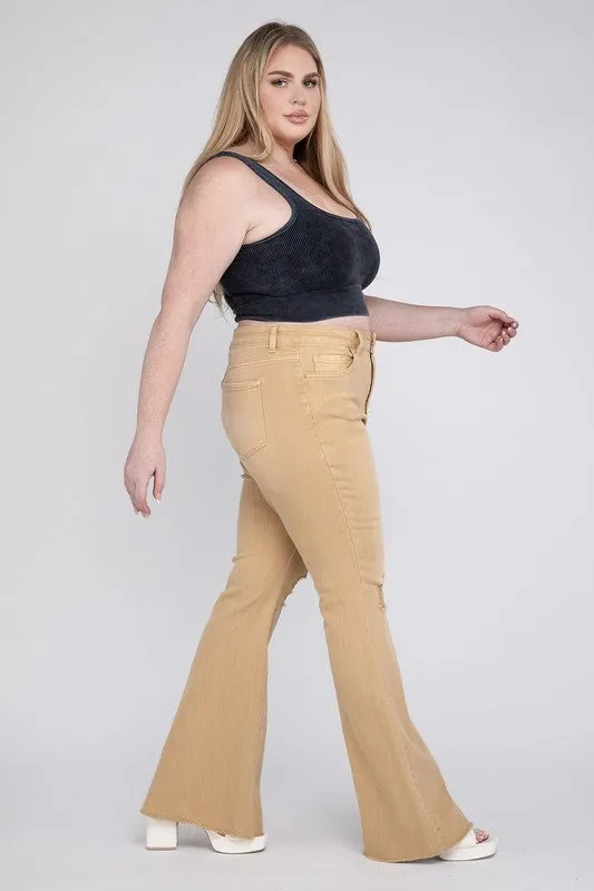 VERVET by Flying Monkey Plus Size High Rise Flare Jeans