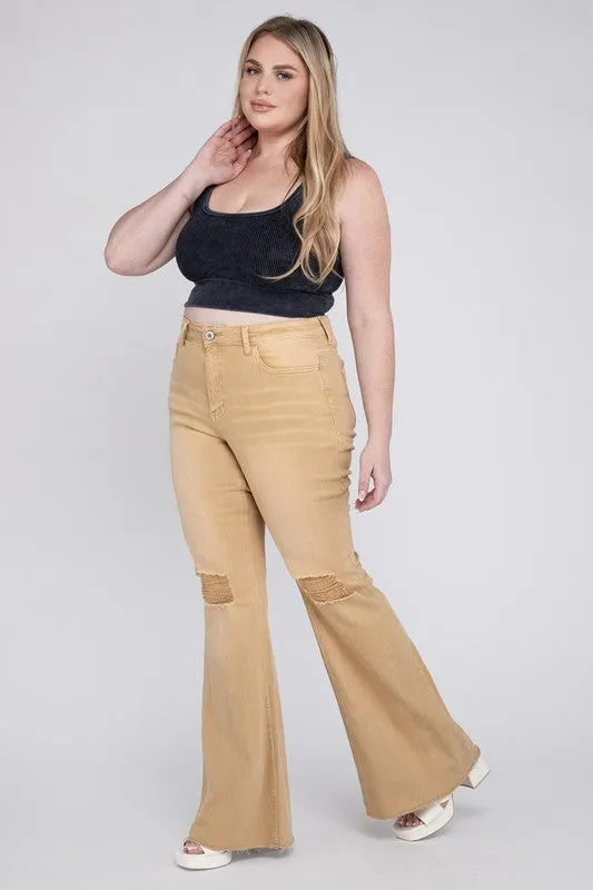 VERVET by Flying Monkey Plus Size High Rise Flare Jeans