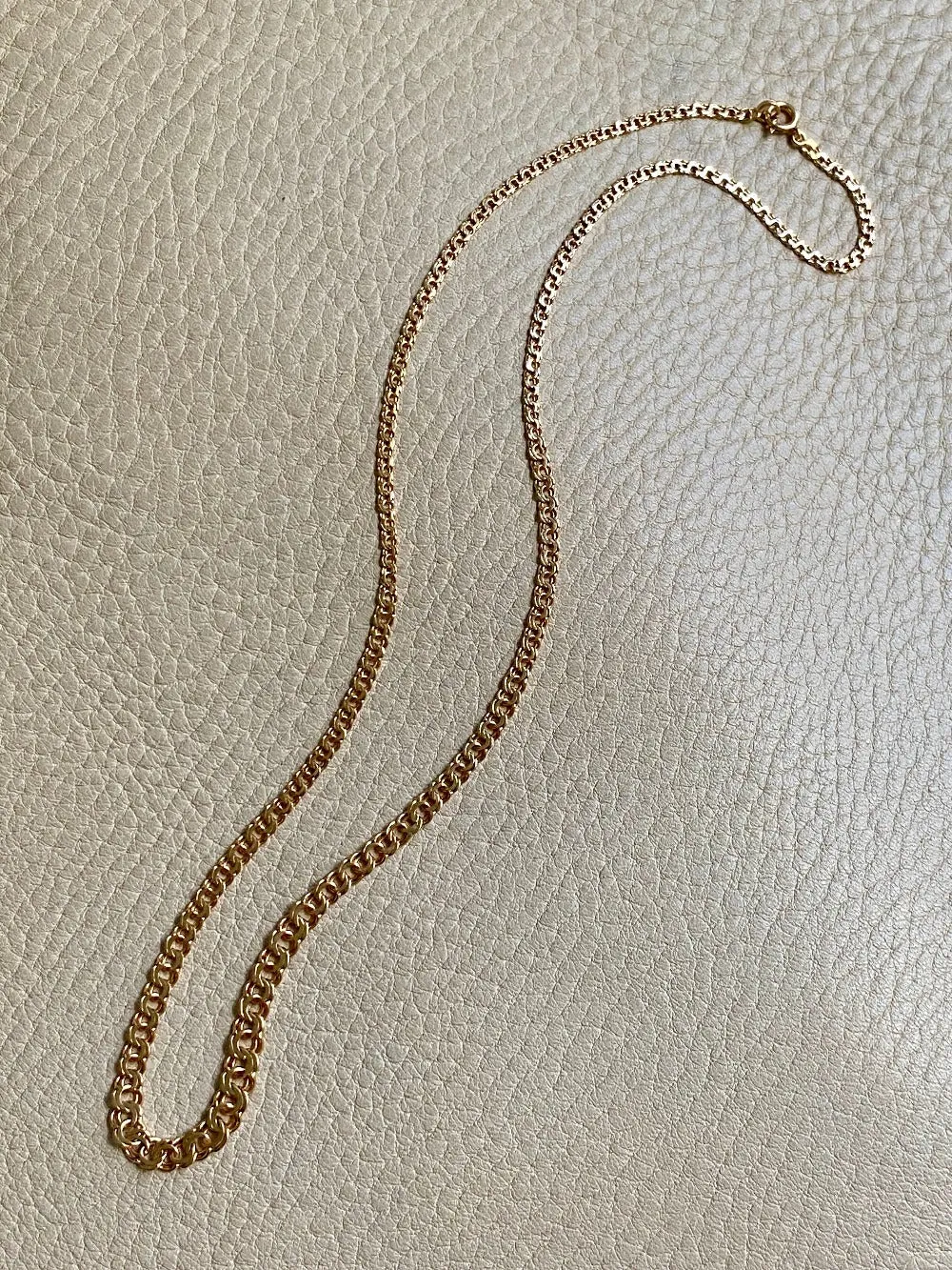 Vintage Double-link necklace - Solid 18k gold - Göteborg, Sweden - 17.7 inch length