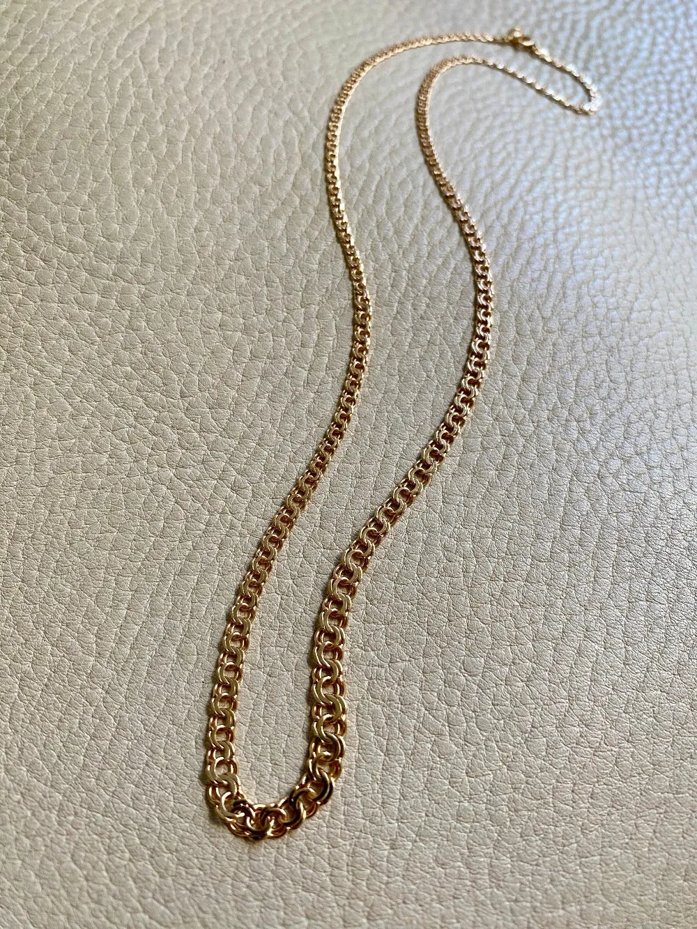 Vintage Double-link necklace - Solid 18k gold - Göteborg, Sweden - 17.7 inch length