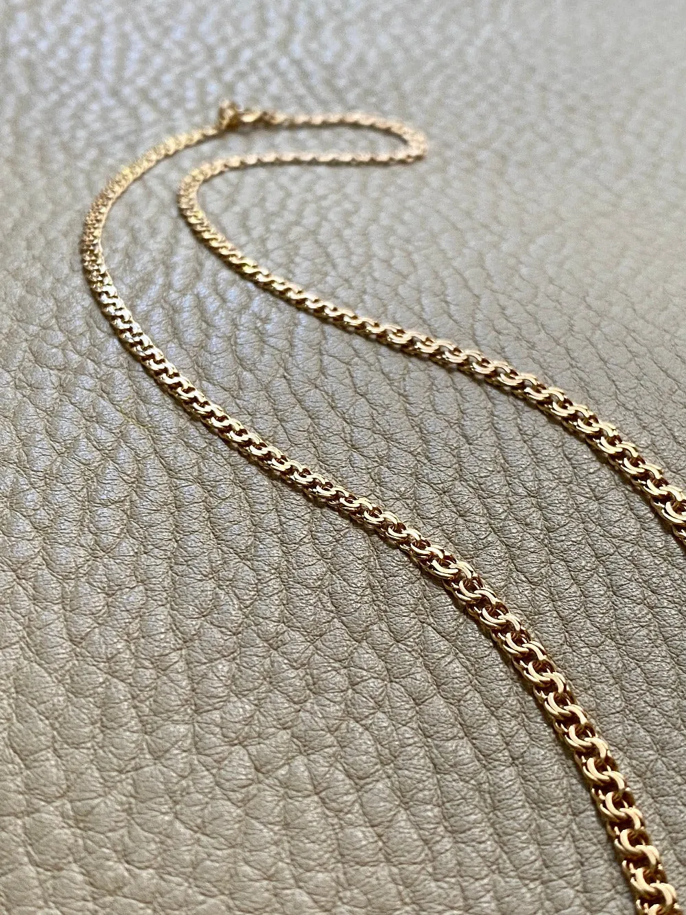 Vintage Double-link necklace - Solid 18k gold - Göteborg, Sweden - 17.7 inch length