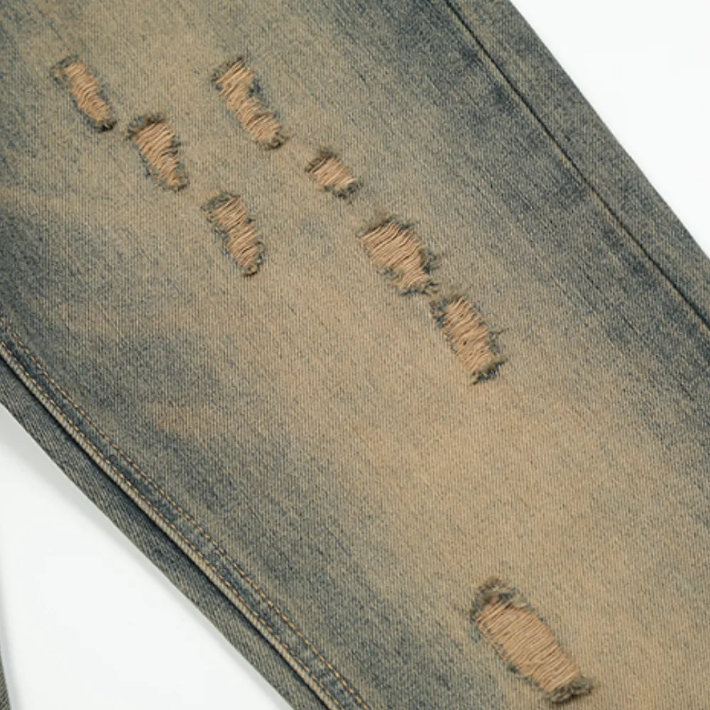 Vintage Street Distressed Straight Jeans