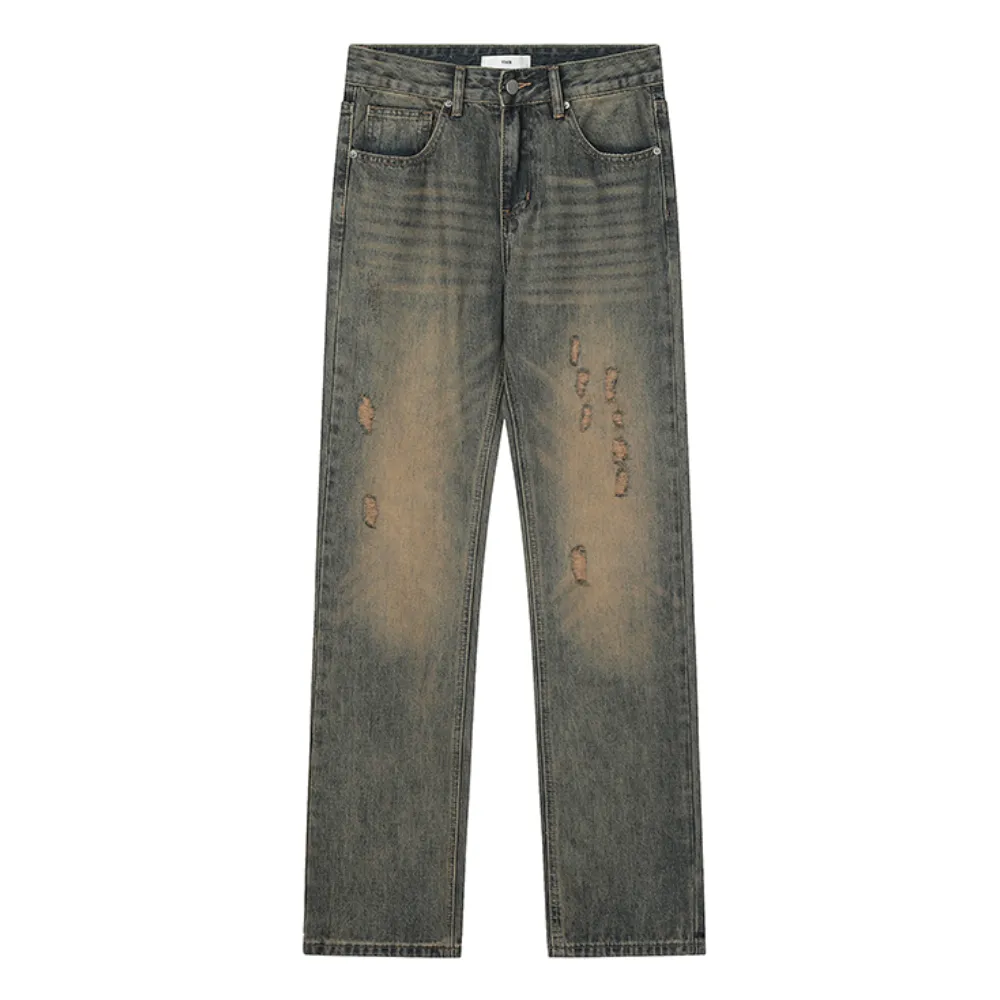 Vintage Street Distressed Straight Jeans