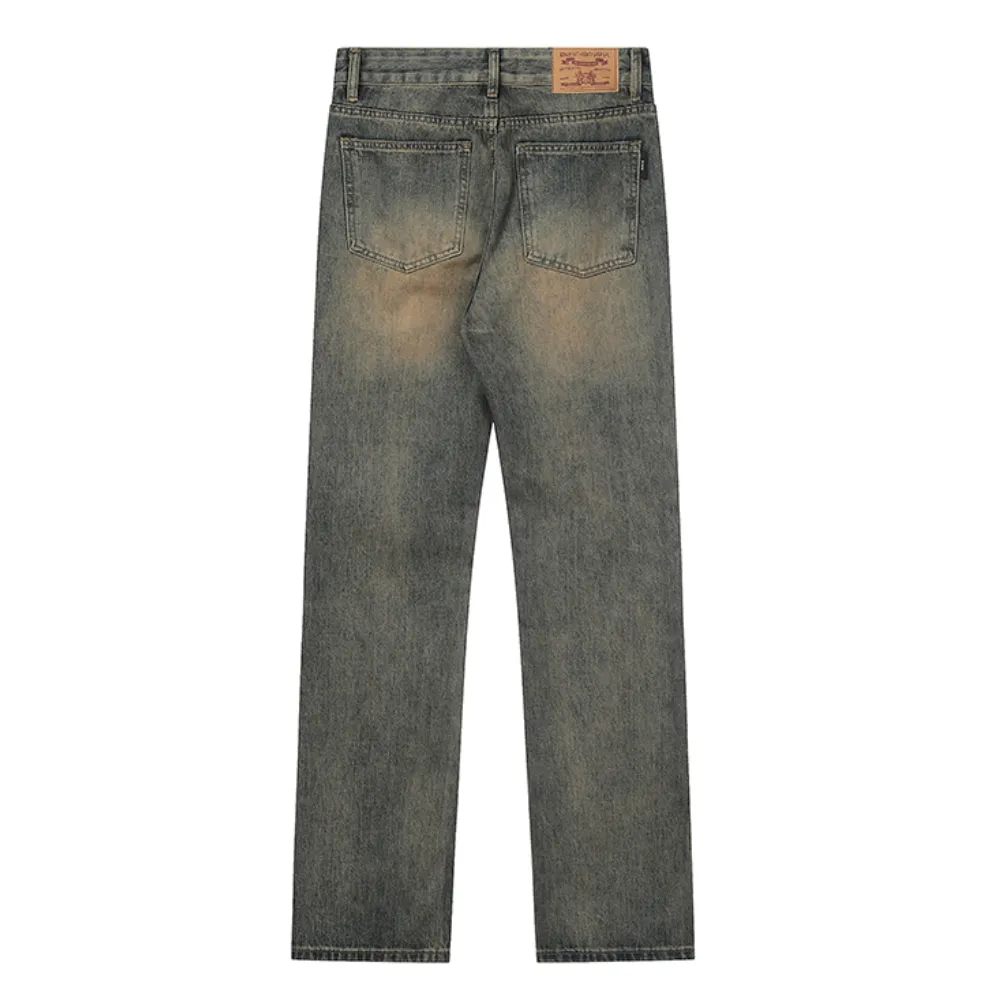 Vintage Street Distressed Straight Jeans