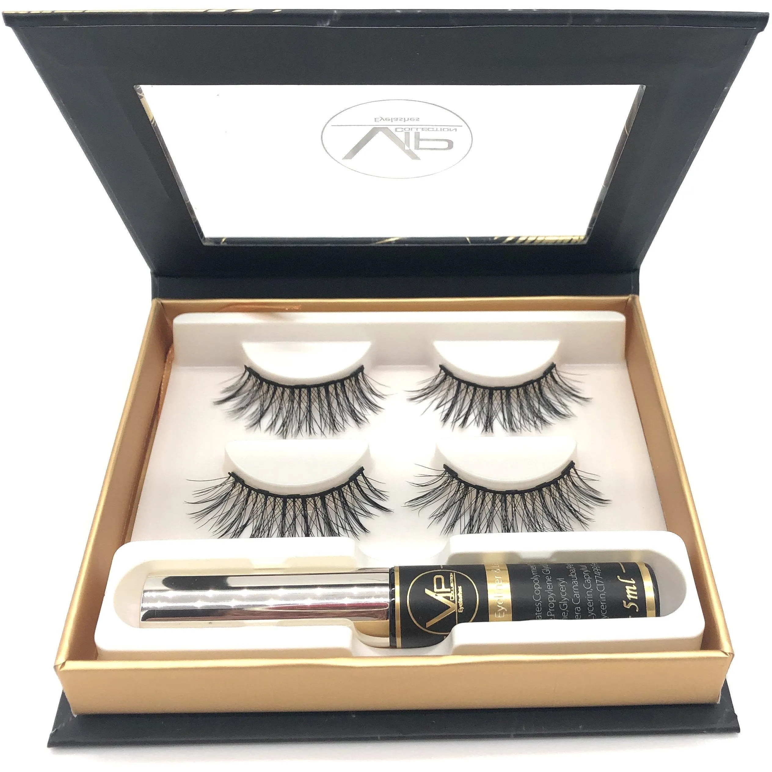 VIP Magnetic Lashes with Magnetic Eyeliner  - 2 pairs