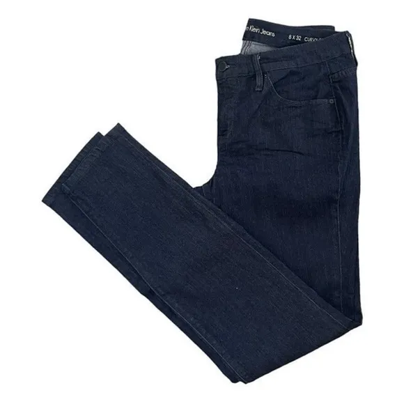 Women's Jeans Dark Blue Wash Jeans Calvin Klein Curvy Skinny Jeans Women’s Denim