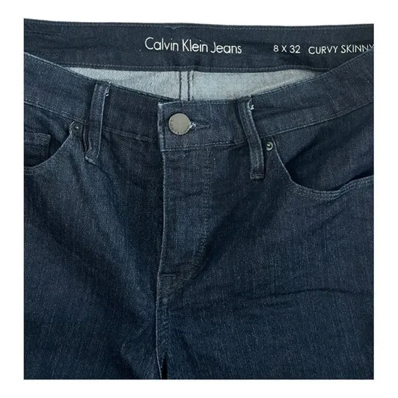 Women's Jeans Dark Blue Wash Jeans Calvin Klein Curvy Skinny Jeans Women’s Denim