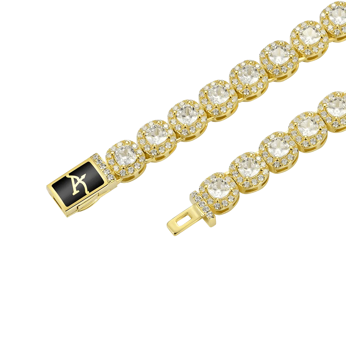 Youth Cushion-Cut Clustered Tennis Chain - 7mm