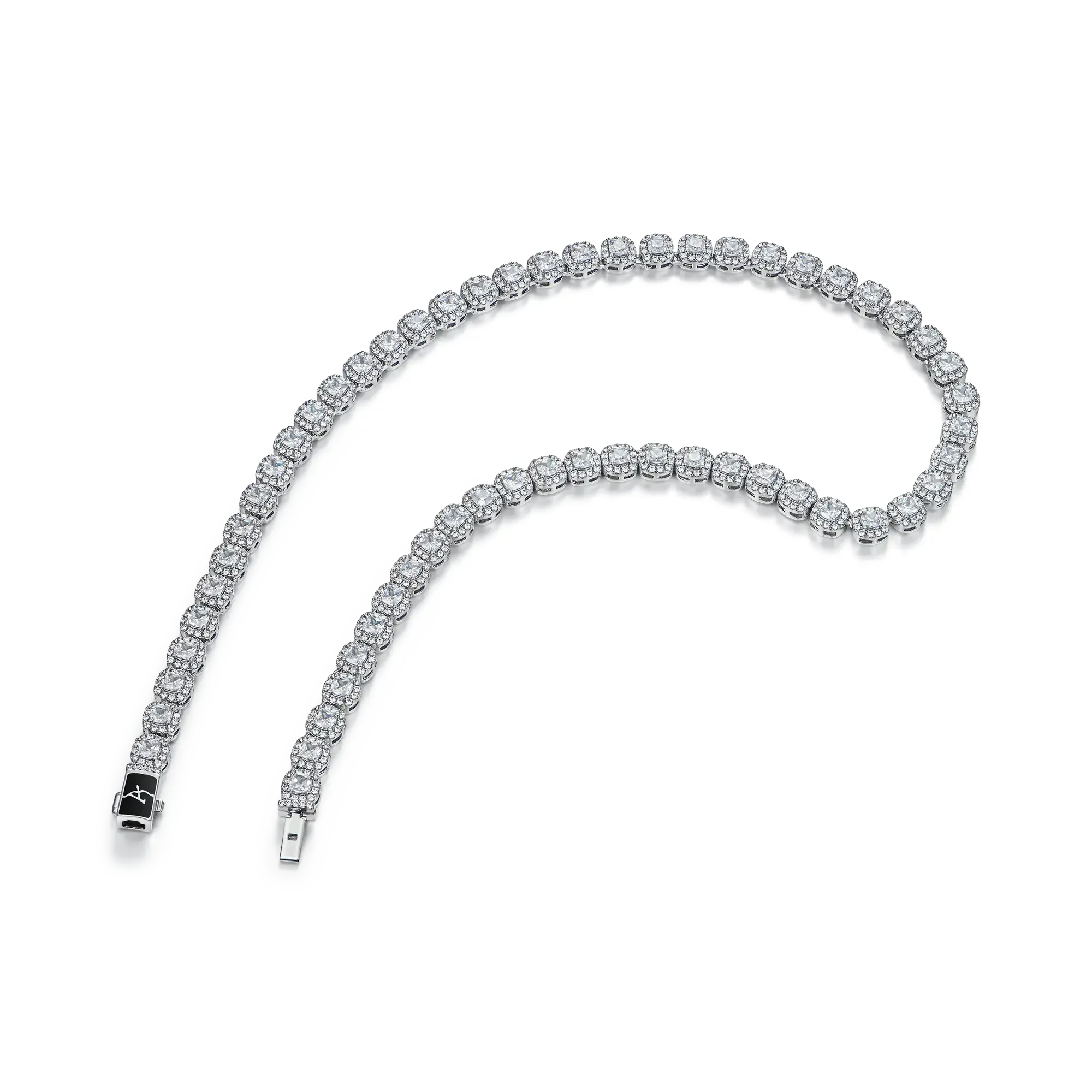 Youth Cushion-Cut Clustered Tennis Chain - 7mm