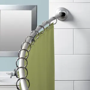 Zenith Products Zenna Home NeverRust 50-inch to 72-inch Aluminum Adjustable Tension Mount Curved Shower Rod in Satin Nickel