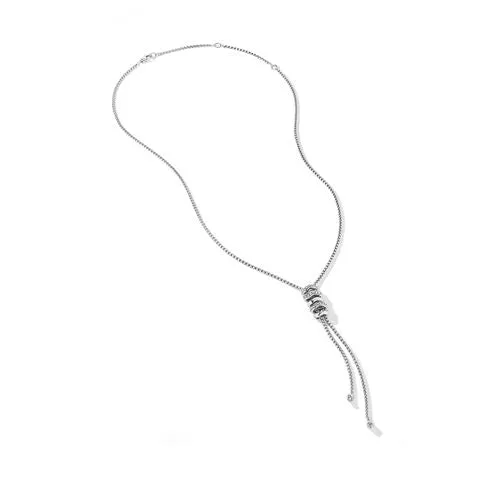 Zig Zag Stax Y Necklace in Sterling Silver with Diamonds